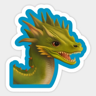 Baby Green Dragon on Transparent Background Sticker